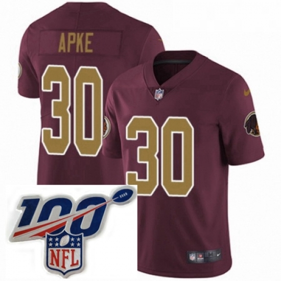 Mens Nike Washington Redskins 30 Troy Apke Burgundy RedGold Number Alternate 80TH Anniversary Vapor Untouchable Limited Stitched 100th anniversary Neck Pat Mens Nike Washington Redskins 30 Troy Apke Burgundy RedGold Number Alternate 80TH Anniversary Vapor Untouchable Limited Stitched 100th anniversary Neck Pat