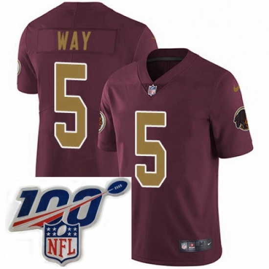 Mens Nike Washington Redskins 5 Tress Way Burgundy RedGold Number Alternate 80TH Anniversary Vapor Untouchable Limited Stitched 100th anniversary Neck Patc Mens Nike Washington Redskins 5 Tress Way Burgundy RedGold Number Alternate 80TH Anniversary Vapor Untouchable Limited Stitched 100th anniversary Neck Patc