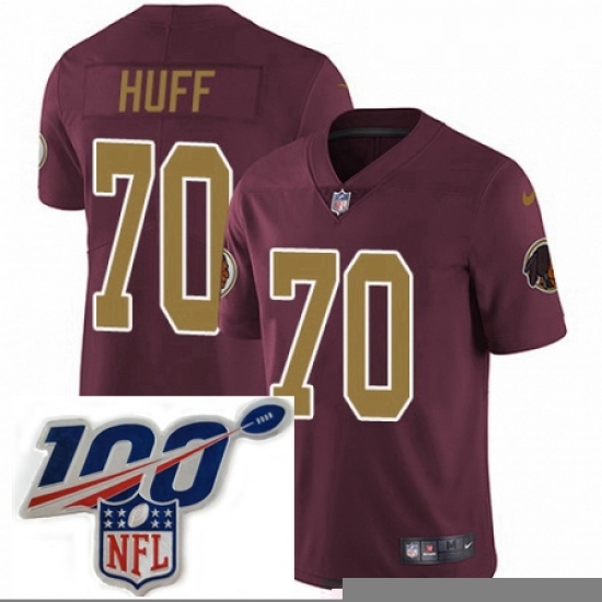 Mens Nike Washington Redskins 70 Sam Huff Burgundy RedGold Number Alternate 80TH Anniversary Vapor Untouchable Limited Stitched 100th anniversary Neck Patc Mens Nike Washington Redskins 70 Sam Huff Burgundy RedGold Number Alternate 80TH Anniversary Vapor Untouchable Limited Stitched 100th anniversary Neck Patc