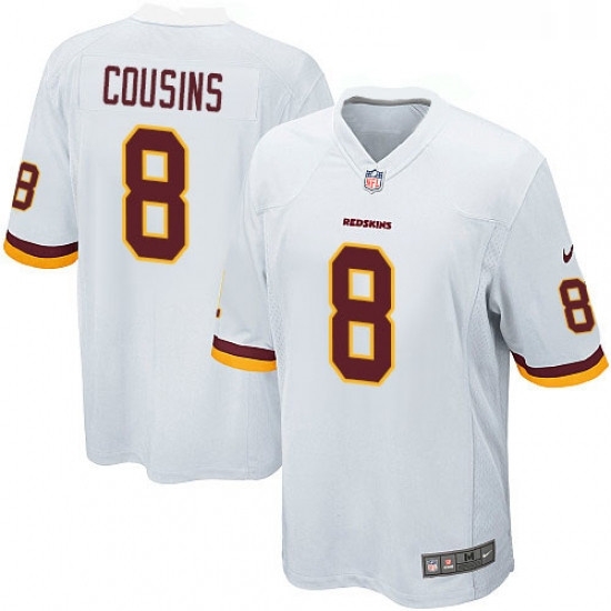 Mens Nike Washington Redskins 8 Kirk Cousins Game White NFL Jersey Mens Nike Washington Redskins 8 Kirk Cousins Game White NFL Jersey