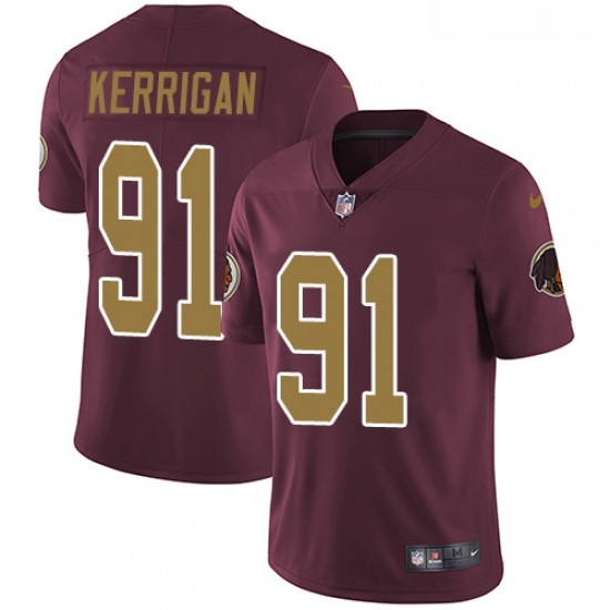 Mens Nike Washington Redskins 91 Ryan Kerrigan Burgundy RedGold Number Alternate 80TH Anniversary Vapor Untouchable Limited Player NFL Jersey Mens Nike Washington Redskins 91 Ryan Kerrigan Burgundy RedGold Number Alternate 80TH Anniversary Vapor Untouchable Limited Player NFL Jersey