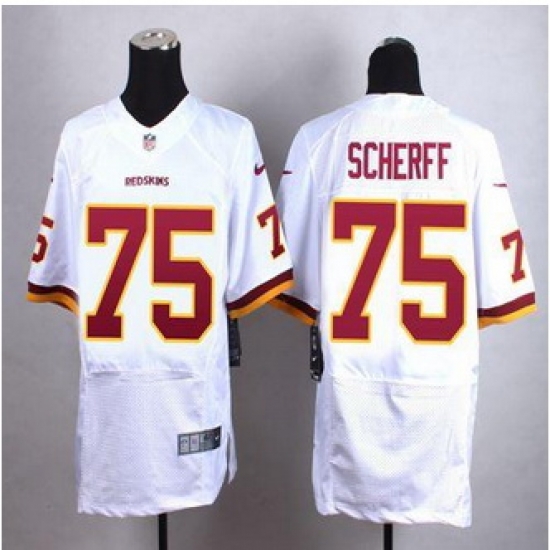New Washington Redskins #75 Brandon Scherff White Men Stitched NFL Elite Jersey New Washington Redskins #75 Brandon Scherff White Men Stitched NFL Elite Jersey