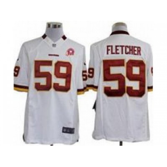 Nike NFL Washington Redskins #59 London Fletcher white Jersey W 80TH P-atch(Limited) Nike NFL Washington Redskins #59 London Fletcher white Jersey W 80TH P-atch(Limited)