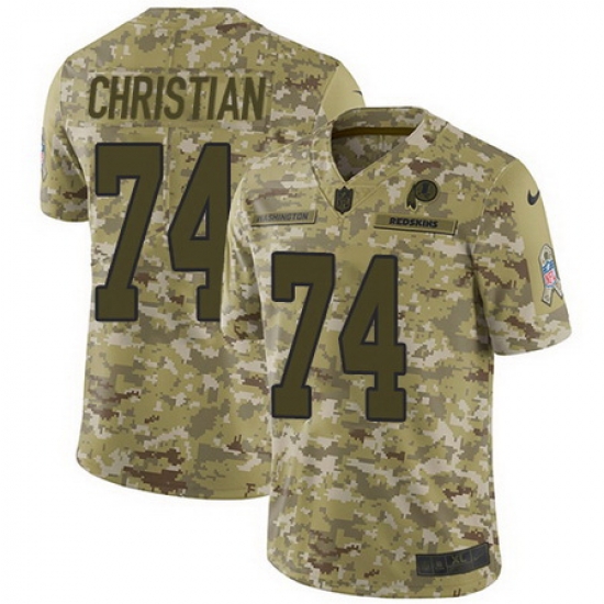 Nike Redskins #74 Geron Christian Camo Mens Stitched NFL Limited 2018 Salute To Service Jersey Nike Redskins #74 Geron Christian Camo Mens Stitched NFL Limited 2018 Salute To Service Jersey