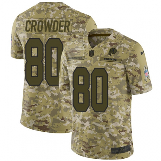 Nike Redskins #80 Jamison Crowder Camo Men Stitched NFL Limited 2018 Salute To Service Jersey Nike Redskins #80 Jamison Crowder Camo Men Stitched NFL Limited 2018 Salute To Service Jersey
