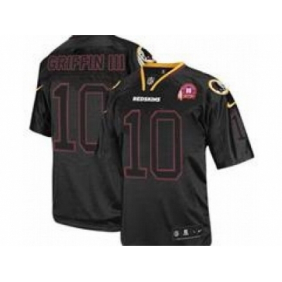 Nike Washington Redskins 10 Robert Griffin III Black Elite Lights Out 80TH Patch NFL Jersey Nike Washington Redskins 10 Robert Griffin III Black Elite Lights Out 80TH Patch NFL Jersey