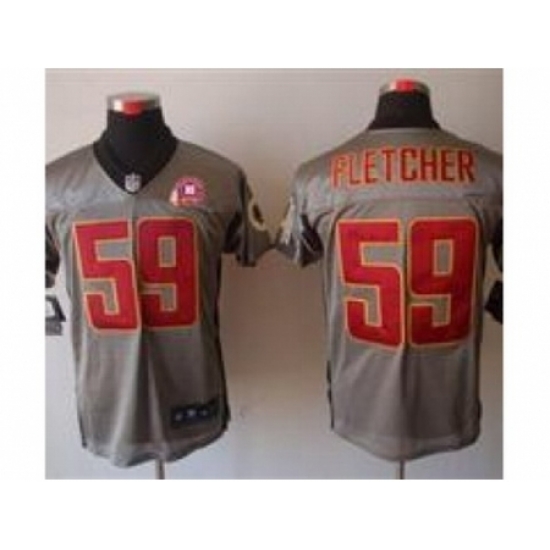 Nike Washington Redskins 59 London Fletcher Grey Elite Shadow 80TH P-atch NFL Jersey Nike Washington Redskins 59 London Fletcher Grey Elite Shadow 80TH P-atch NFL Jersey