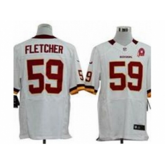 Nike Washington Redskins 59 London Fletcher white Elite 80TH Patch NFL Jersey Nike Washington Redskins 59 London Fletcher white Elite 80TH Patch NFL Jersey