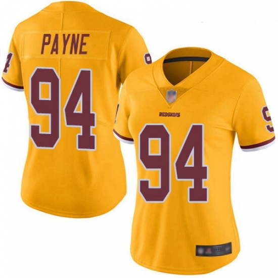 Redskins #94 Da 27Ron Payne Gold Women Stitched Football Limited Rush Jersey Redskins #94 Da 27Ron Payne Gold Women Stitched Football Limited Rush Jersey