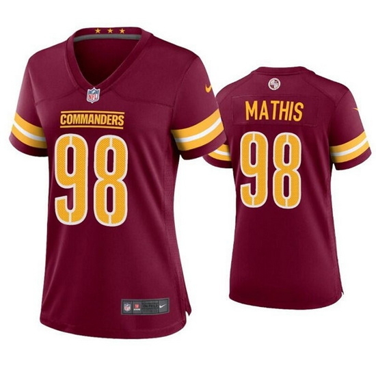 Women Washington Commanders 98 Phidarian Mathis 2022 Burgundy Game Stitched Jersey Women Washington Commanders 98 Phidarian Mathis 2022 Burgundy Game Stitched Jersey