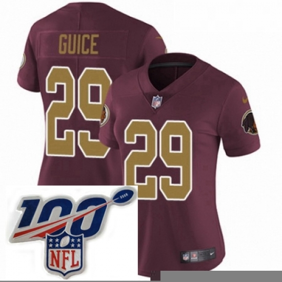 Womens Nike Washington Redskins 29 Derrius Guice Burgundy RedGold Number Alternate 80TH Anniversary Vapor Untouchable Limited Stitched 100th anniversary Ne Womens Nike Washington Redskins 29 Derrius Guice Burgundy RedGold Number Alternate 80TH Anniversary Vapor Untouchable Limited Stitched 100th anniversary Ne