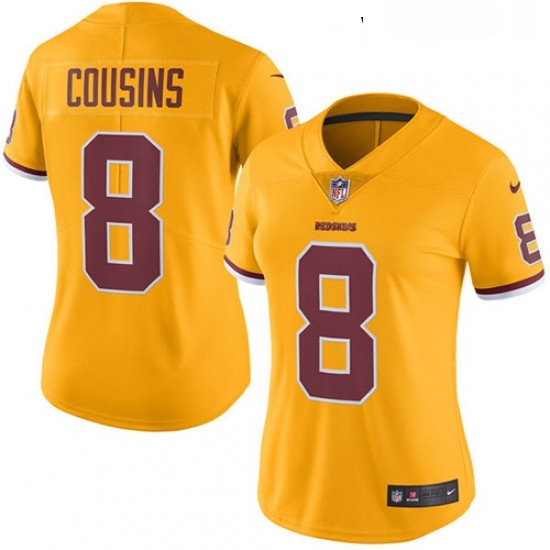 Womens Nike Washington Redskins 8 Kirk Cousins Limited Gold Rush Vapor Untouchable NFL Jersey Womens Nike Washington Redskins 8 Kirk Cousins Limited Gold Rush Vapor Untouchable NFL Jersey
