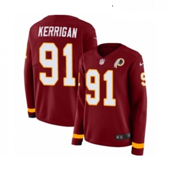 Womens Nike Washington Redskins 91 Ryan Kerrigan Limited Burgundy Therma Long Sleeve NFL Jersey Womens Nike Washington Redskins 91 Ryan Kerrigan Limited Burgundy Therma Long Sleeve NFL Jersey