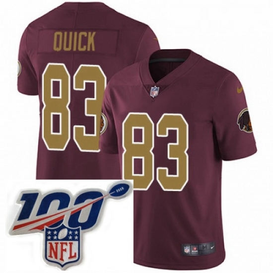Youth Nike Washington Redskins 83 Brian Quick Burgundy RedGold Number Alternate 80TH Anniversary Vapor Untouchable Limited Stitched 100th anniversary Neck Youth Nike Washington Redskins 83 Brian Quick Burgundy RedGold Number Alternate 80TH Anniversary Vapor Untouchable Limited Stitched 100th anniversary Neck