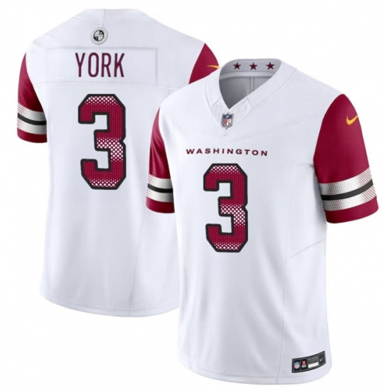 Youth Washington Commanders 3 Cade York White 2024 F U S E Vapor Limited Stitched Football Jersey Youth Washington Commanders 3 Cade York White 2024 F U S E Vapor Limited Stitched Football Jersey