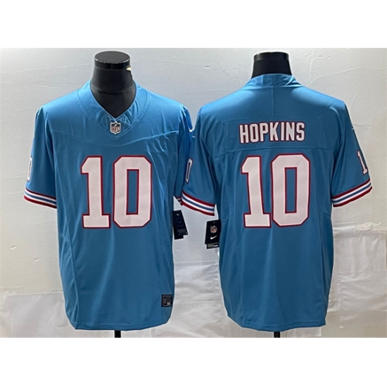 Men Tennessee Titans 10 DeAndre Hopkins Light Blue 2023 F U S E Vapor Limited Throwback Stitched Football Jersey Men Tennessee Titans 10 DeAndre Hopkins Light Blue 2023 F U S E Vapor Limited Throwback Stitched Football Jersey