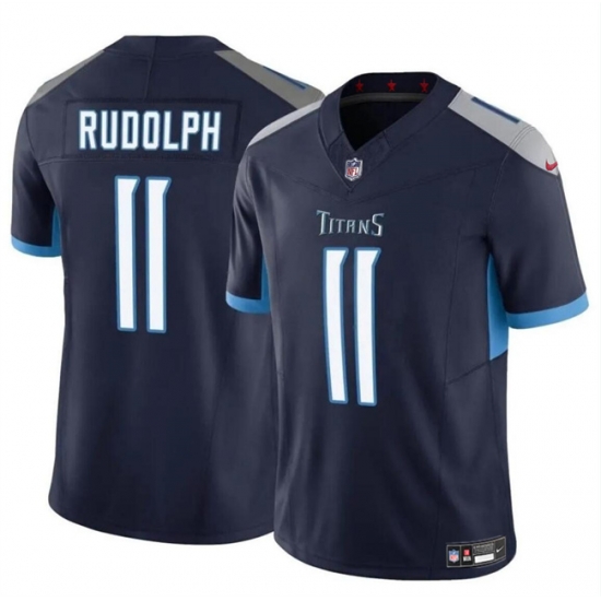 Men Tennessee Titans 11 Mason Rudolph Navy 2024 F U S E Vapor Limited Stitched Football Jersey Men Tennessee Titans 11 Mason Rudolph Navy 2024 F U S E Vapor Limited Stitched Football Jersey