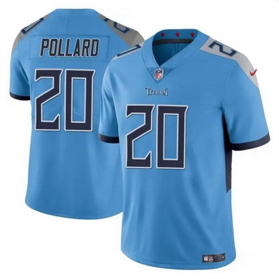 Men Tennessee Titans 20 Tony Pollard Blue Vapor Limited Stitched Football Jersey Men Tennessee Titans 20 Tony Pollard Blue Vapor Limited Stitched Football Jersey