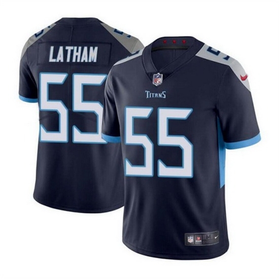 Men Tennessee Titans 55 JC Latham Navy 2024 Draft Vapor Limited Stitched Football Jersey Men Tennessee Titans 55 JC Latham Navy 2024 Draft Vapor Limited Stitched Football Jersey