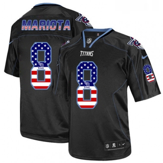 Mens Nike Tennessee Titans 8 Marcus Mariota Elite Black USA Flag Fashion NFL Jersey Mens Nike Tennessee Titans 8 Marcus Mariota Elite Black USA Flag Fashion NFL Jersey