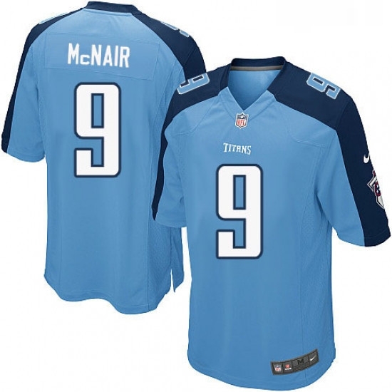 Mens Nike Tennessee Titans 9 Steve McNair Game Light Blue Team Color NFL Jersey Mens Nike Tennessee Titans 9 Steve McNair Game Light Blue Team Color NFL Jersey