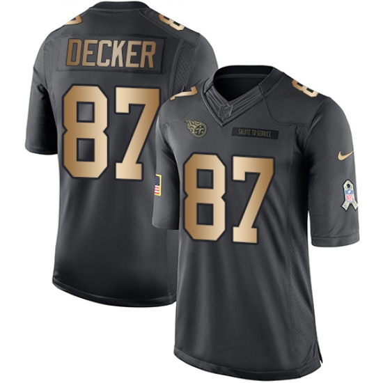 Nike Titans #87 Eric Decker Black Mens Stitched NFL Limited Gold Salute To Service Jersey Nike Titans #87 Eric Decker Black Mens Stitched NFL Limited Gold Salute To Service Jersey