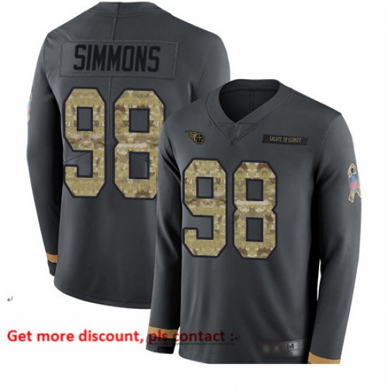 Titans 98 Jeffery Simmons Anthracite Salute to Service Men Stitched Football Limited Therma Long Sleeve Jersey Titans 98 Jeffery Simmons Anthracite Salute to Service Men Stitched Football Limited Therma Long Sleeve Jersey