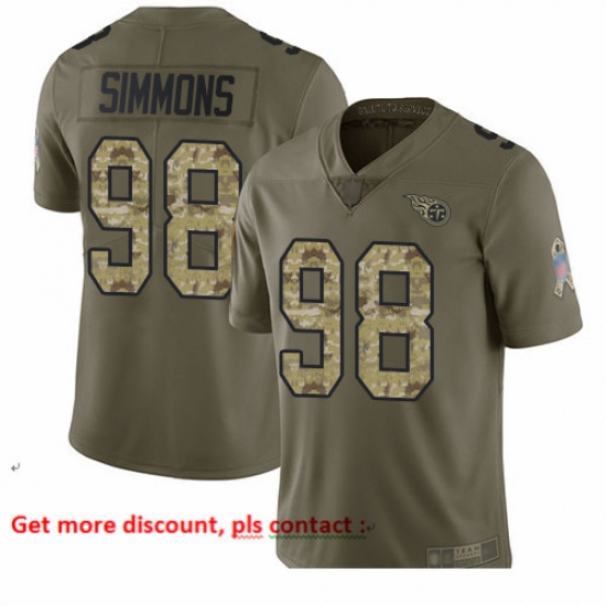 Titans 98 Jeffery Simmons Olive Camo Men Stitched Football Limited 2017 Salute To Service Jersey Titans 98 Jeffery Simmons Olive Camo Men Stitched Football Limited 2017 Salute To Service Jersey