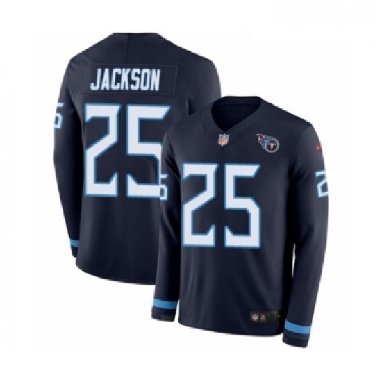 Youth Nike Tennessee Titans 25 Adoree Jackson Limited Navy Blue Therma Long Sleeve NFL Jersey Youth Nike Tennessee Titans 25 Adoree Jackson Limited Navy Blue Therma Long Sleeve NFL Jersey