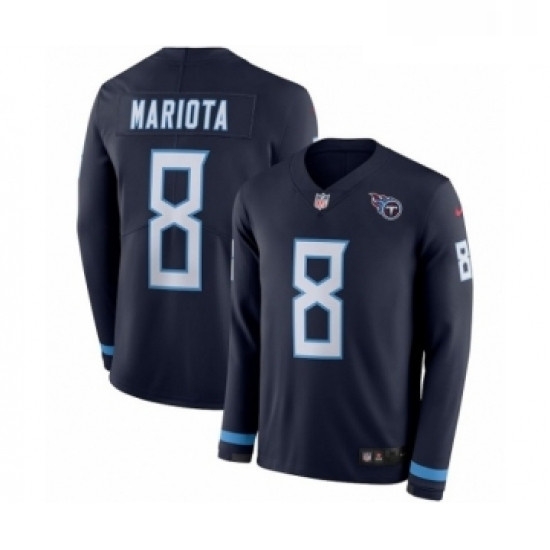 Youth Nike Tennessee Titans 8 Marcus Mariota Limited Navy Blue Therma Long Sleeve NFL Jersey Youth Nike Tennessee Titans 8 Marcus Mariota Limited Navy Blue Therma Long Sleeve NFL Jersey