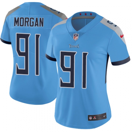 Nike Titans #91 Derrick Morgan Light Blue Team Color Womens Stitched NFL Vapor Untouchable Limited Jersey Nike Titans #91 Derrick Morgan Light Blue Team Color Womens Stitched NFL Vapor Untouchable Limited Jersey