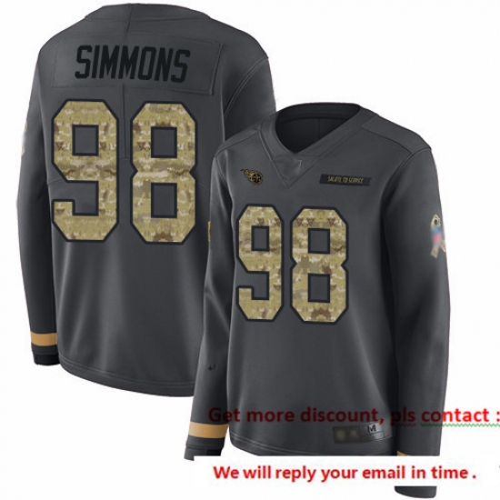 Titans 98 Jeffery Simmons Anthracite Salute to Service Women Stitched Football Limited Therma Long Sleeve Jersey Titans 98 Jeffery Simmons Anthracite Salute to Service Women Stitched Football Limited Therma Long Sleeve Jersey