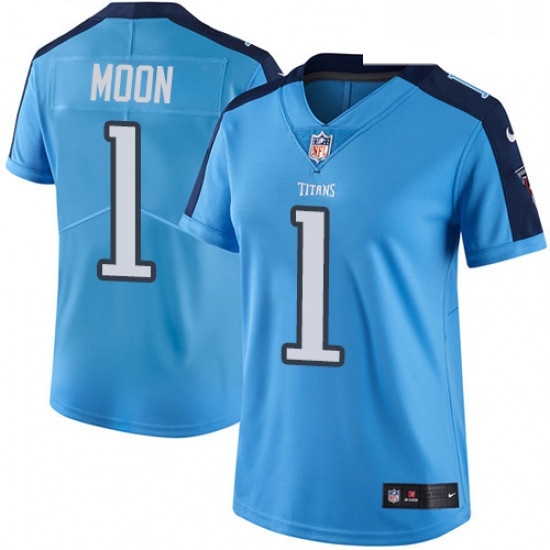 Womens Nike Tennessee Titans 1 Warren Moon Limited Light Blue Rush Vapor Untouchable NFL Jersey Womens Nike Tennessee Titans 1 Warren Moon Limited Light Blue Rush Vapor Untouchable NFL Jersey