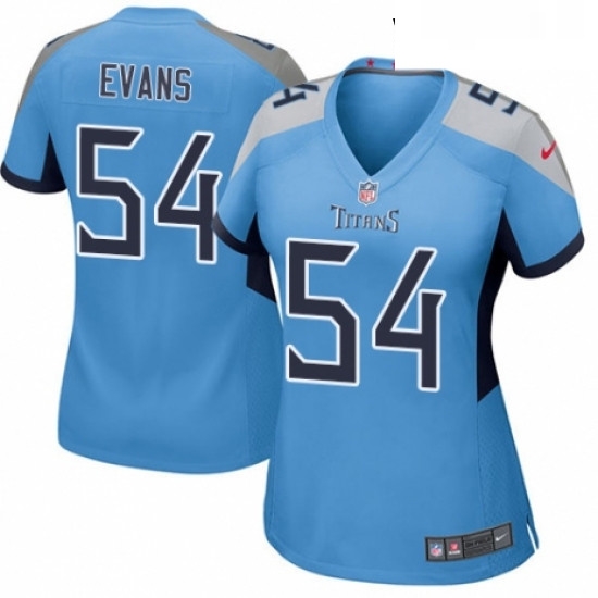 Womens Nike Tennessee Titans 54 Rashaan Evans Game Light Blue Alternate NFL Jersey Womens Nike Tennessee Titans 54 Rashaan Evans Game Light Blue Alternate NFL Jersey