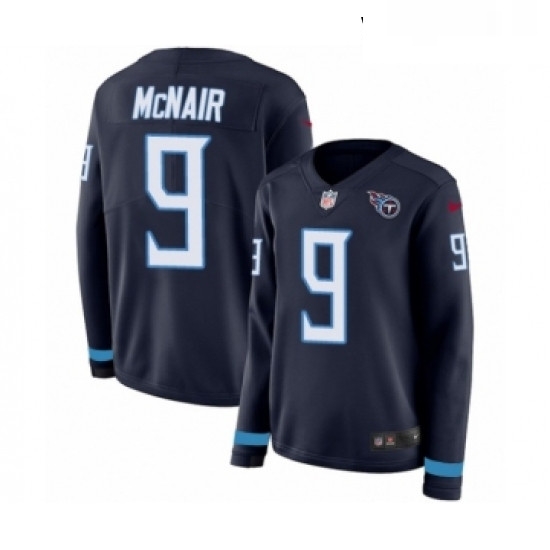 Womens Nike Tennessee Titans 9 Steve McNair Limited Navy Blue Therma Long Sleeve NFL Jersey Womens Nike Tennessee Titans 9 Steve McNair Limited Navy Blue Therma Long Sleeve NFL Jersey