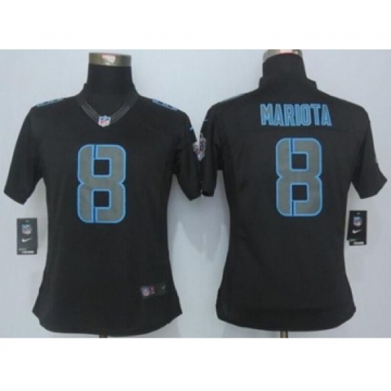 nike women nfl jerseys tennessee titans 8 mariota black[nike impact limited][mariota]