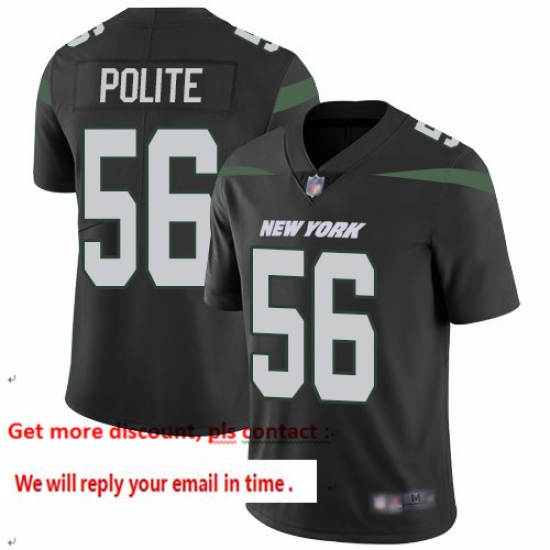 Jets 56 Jachai Polite Black Alternate Men Stitched Football Vapor Untouchable Limited Jersey Jets 56 Jachai Polite Black Alternate Men Stitched Football Vapor Untouchable Limited Jersey