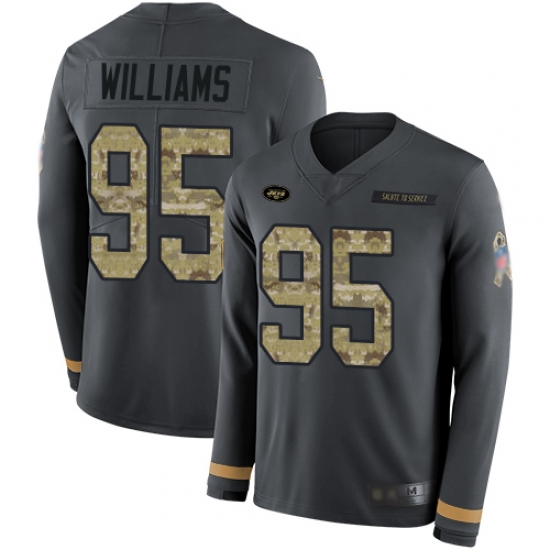 Jets 95 Quinnen Williams Anthracite Salute to Service Men Stitched Football Limited Therma Long Sleeve Jersey Jets 95 Quinnen Williams Anthracite Salute to Service Men Stitched Football Limited Therma Long Sleeve Jersey