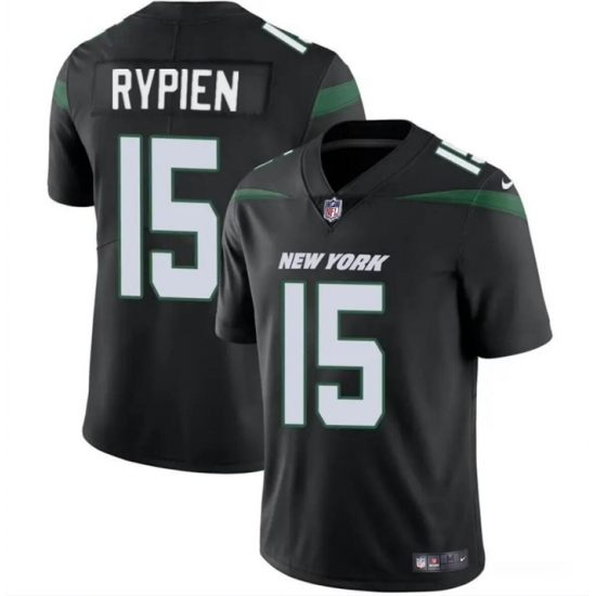 Men New York Jets 15 Brett Rypien Black Vapor Untouchable Limited Stitched Jersey Men New York Jets 15 Brett Rypien Black Vapor Untouchable Limited Stitched Jersey