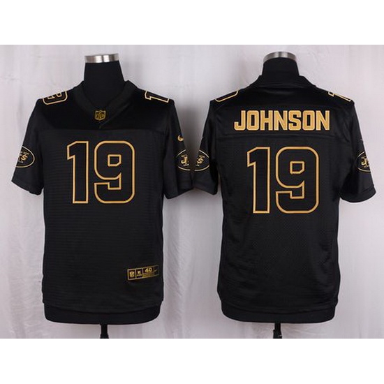 Nike Jets #19 Keyshawn Johnson Black Mens Stitched NFL Elite Pro Line Gold Collection Jersey Nike Jets #19 Keyshawn Johnson Black Mens Stitched NFL Elite Pro Line Gold Collection Jersey