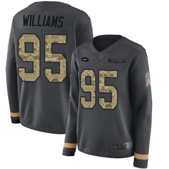 Jets 95 Quinnen Williams Anthracite Salute to Service Women Stitched Football Limited Therma Long Sleeve Jersey Jets 95 Quinnen Williams Anthracite Salute to Service Women Stitched Football Limited Therma Long Sleeve Jersey