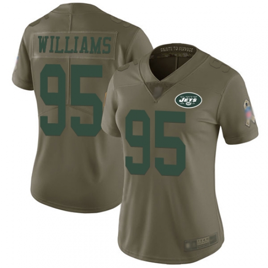 Jets 95 Quinnen Williams Olive Women Stitched Football Limited 2017 Salute to Service Jersey Jets 95 Quinnen Williams Olive Women Stitched Football Limited 2017 Salute to Service Jersey
