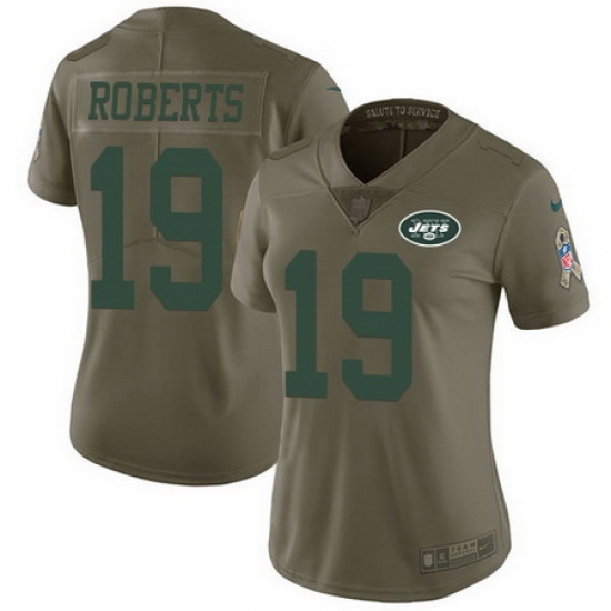 Nike Jets 19 Andre Roberts Olive Womens Stitched NFL Limited 2017 Salute to Service Jersey Nike Jets 19 Andre Roberts Olive Womens Stitched NFL Limited 2017 Salute to Service Jersey