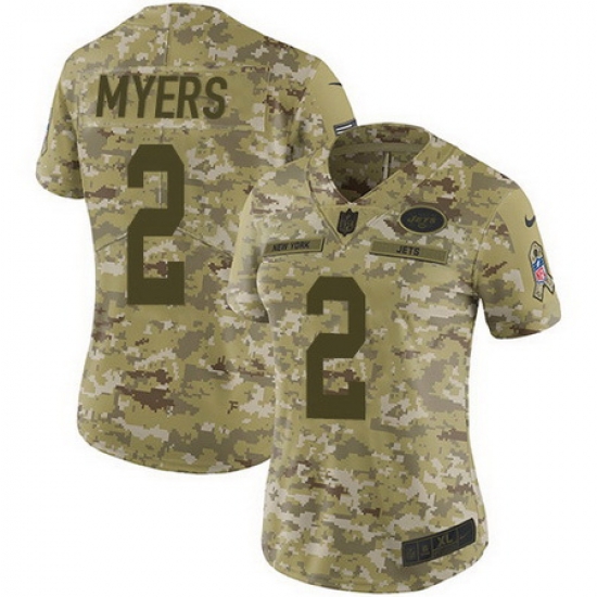 Nike Jets 2 Jason Myers Camo Womens Stitched NFL Limited 2018 Salute to Service Jersey Nike Jets 2 Jason Myers Camo Womens Stitched NFL Limited 2018 Salute to Service Jersey
