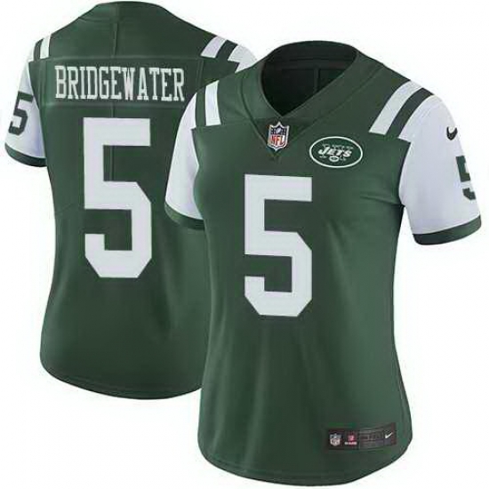 Nike Jets 5 Teddy Bridgewater Green Women Untouchable Limited Jersey Nike Jets 5 Teddy Bridgewater Green Women Untouchable Limited Jersey