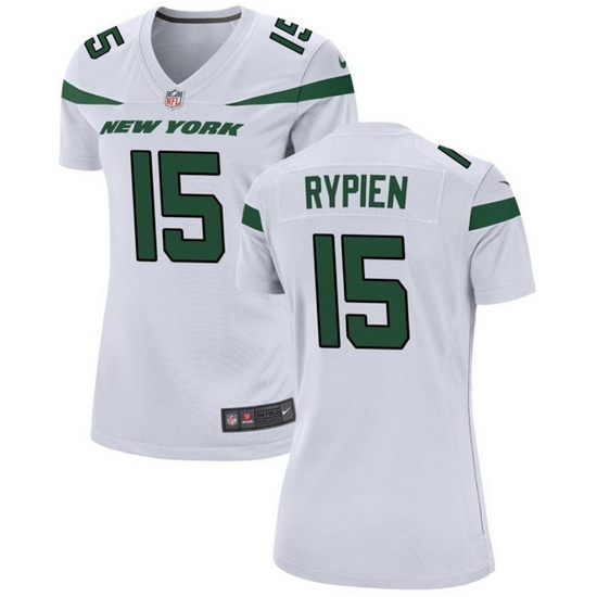 Women New York Jets 15 Brett Rypien White Stitched Football Jersey 28Run Small 29 Women New York Jets 15 Brett Rypien White Stitched Football Jersey 28Run Small 29