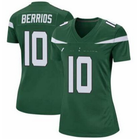 Women New York Jets Braxton Berrios #10 Green Vapor Limited Stitched Football Jersey Women New York Jets Braxton Berrios #10 Green Vapor Limited Stitched Football Jersey