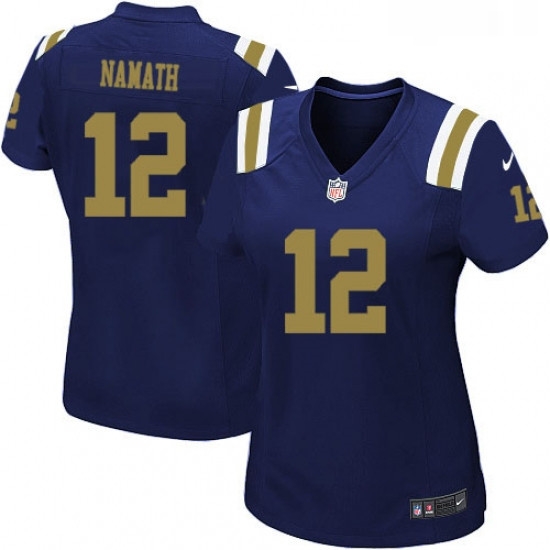 Womens Nike New York Jets 12 Joe Namath Game Navy Blue Alternate NFL Jersey Womens Nike New York Jets 12 Joe Namath Game Navy Blue Alternate NFL Jersey