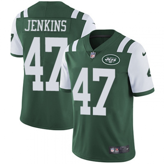 Youth Nike Jets #47 Jordan Jenkins Green Team Color Stitched NFL Vapor Untouchable Limited Jersey Youth Nike Jets #47 Jordan Jenkins Green Team Color Stitched NFL Vapor Untouchable Limited Jersey