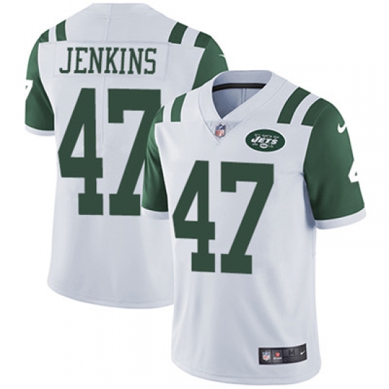 Youth Nike Jets #47 Jordan Jenkins White Stitched NFL Vapor Untouchable Limited Jersey Youth Nike Jets #47 Jordan Jenkins White Stitched NFL Vapor Untouchable Limited Jersey